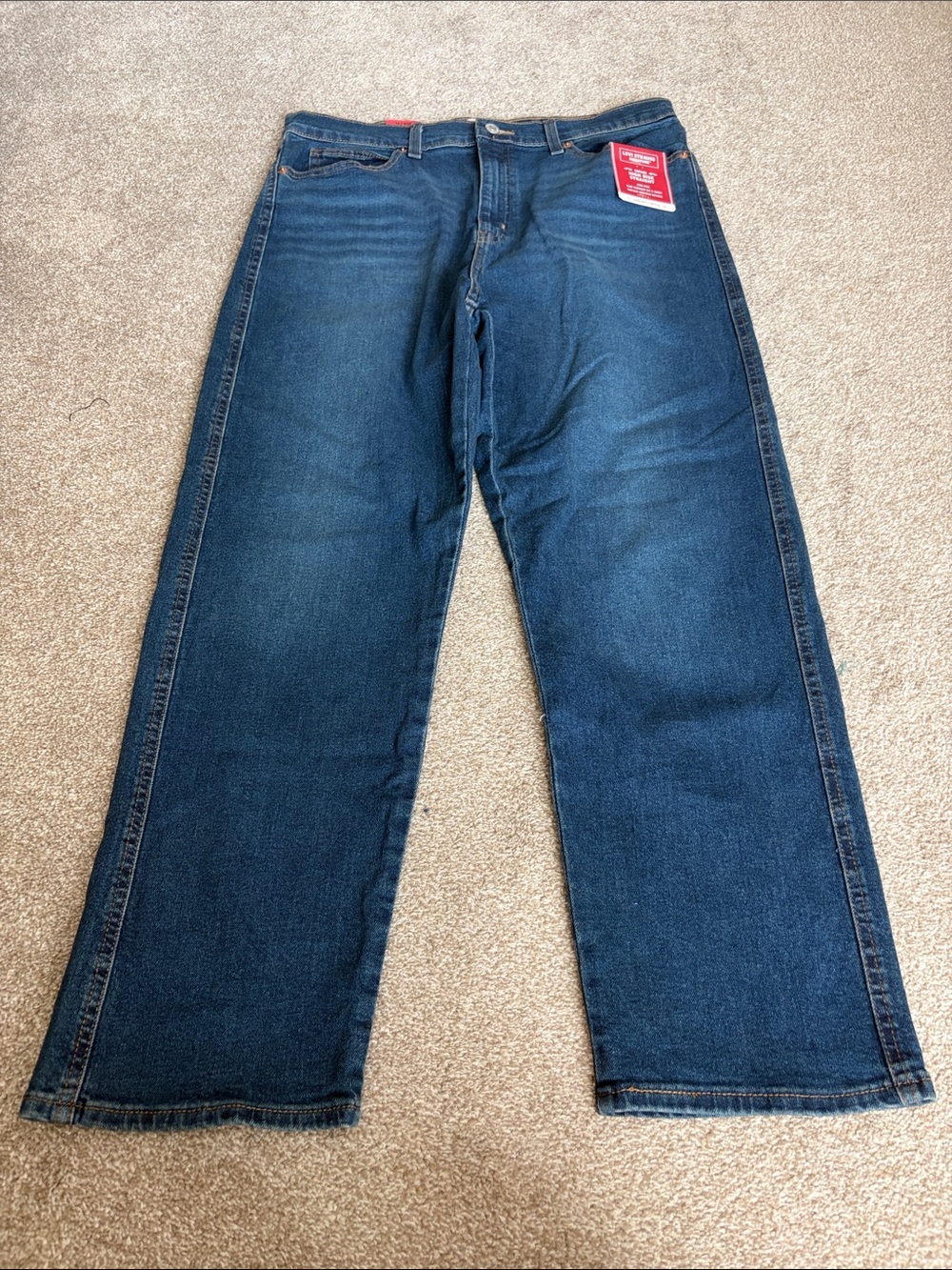 Women's Straight Leg Jeans in Dark Blue Denim
